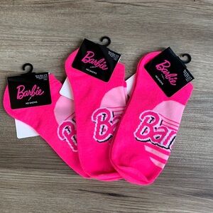 Barbie No Show Pink Socks sock size 9-11 🆕 3 pairs Novelty Fun Sox
